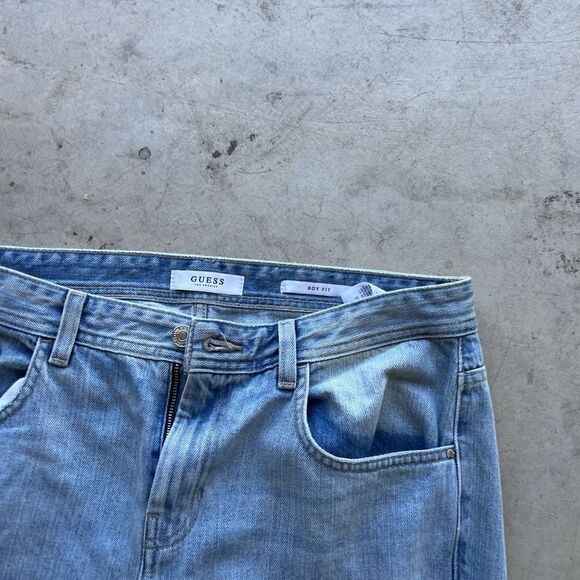 GUESS boy Fit Light Blue Jeans Size 30 Women Casual Distressed Inseam 30 - Picture 2 of 4
